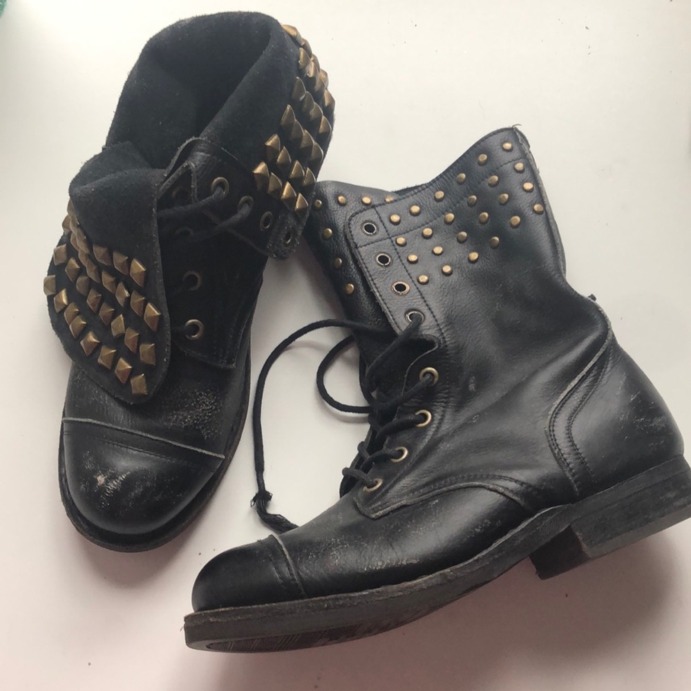 Black Moto Boots - can be worn two ways